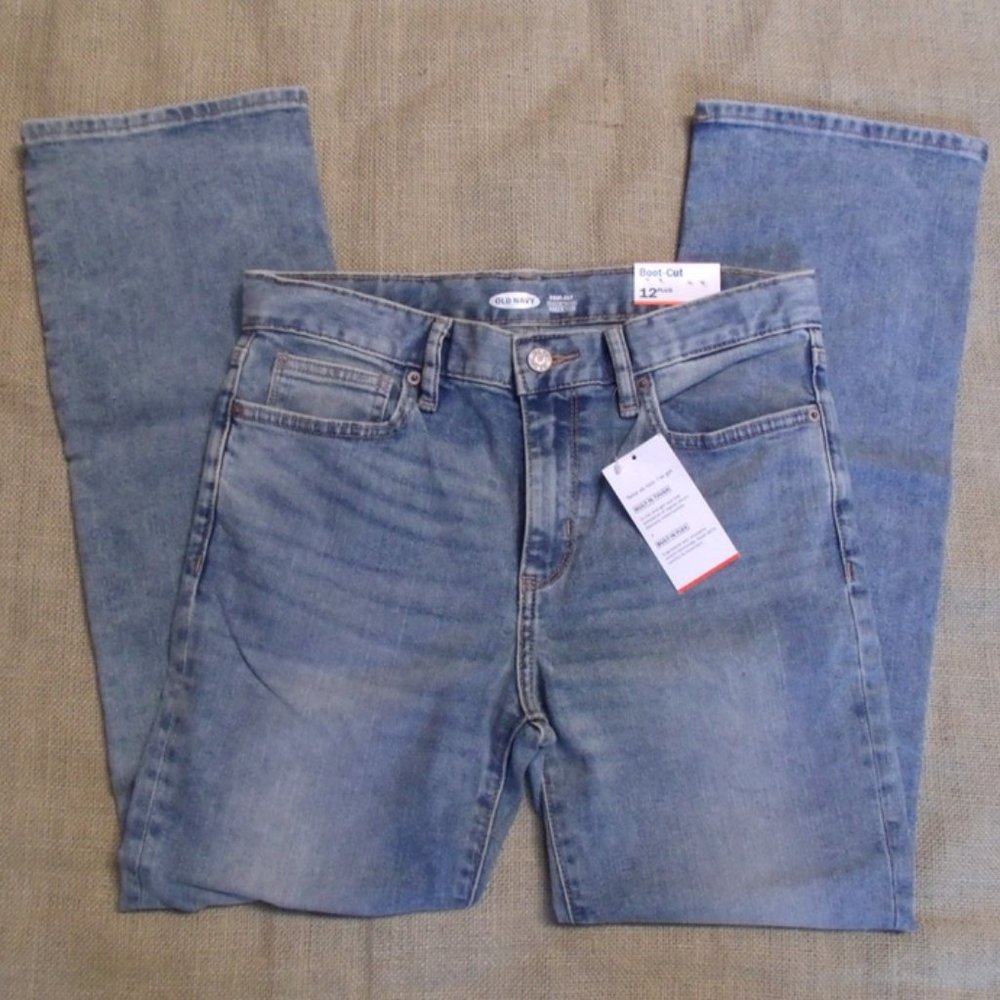 NWT OLD NAVY Straight Denim Jean Pants Light Wash High Rise